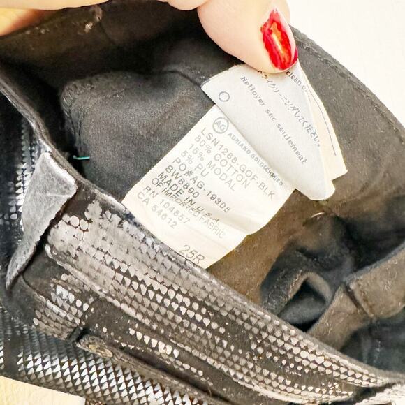 AG The Legging Supper Skinny Silver Metallic Patterned Denim Jeans SZ25 - Picture 3 of 9